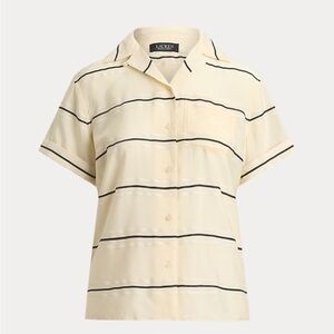Lauren Ralph Lauren Striped Short-Sleeve Camp Shirt size XS